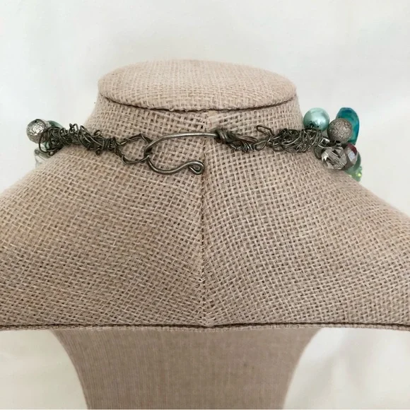 Beachy blue Statement Necklace turquoise beach coastal handmade - Picture 3 of 10